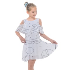 The Cuteness Of Saturn Kids  Shoulder Cutout Chiffon Dress by ConteMonfrey