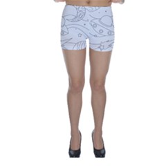 Starships Silhouettes - Space Elements Skinny Shorts by ConteMonfrey