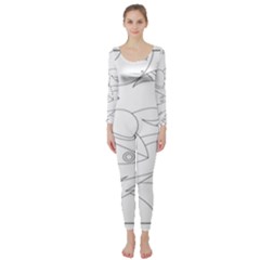 Starships Silhouettes - Space Elements Long Sleeve Catsuit by ConteMonfrey