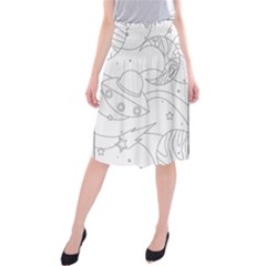 Starships Silhouettes - Space Elements Midi Beach Skirt by ConteMonfrey