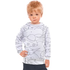 Starships Silhouettes - Space Elements Kids  Hooded Pullover by ConteMonfrey