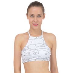 Starships Silhouettes - Space Elements Racer Front Bikini Top by ConteMonfrey