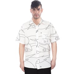 Starships Silhouettes - Space Elements Men s Hawaii Shirt