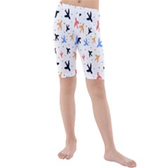 Sky birds - Airplanes Kids  Mid Length Swim Shorts