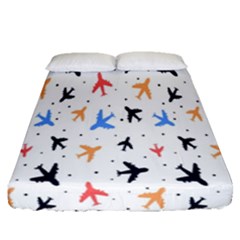 Sky birds - Airplanes Fitted Sheet (Queen Size)