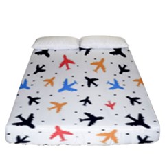 Sky birds - Airplanes Fitted Sheet (King Size)