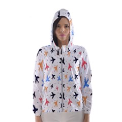 Sky Birds - Airplanes Women s Hooded Windbreaker by ConteMonfrey