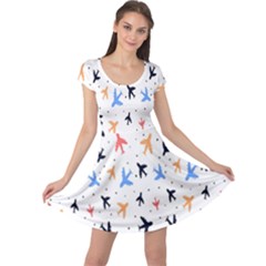 Sky birds - Airplanes Cap Sleeve Dress