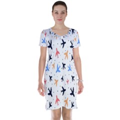 Sky birds - Airplanes Short Sleeve Nightdress