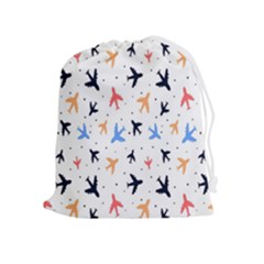 Sky birds - Airplanes Drawstring Pouch (XL)