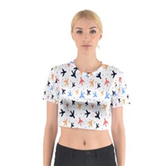 Sky birds - Airplanes Cotton Crop Top