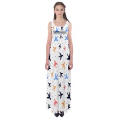 Sky birds - Airplanes Empire Waist Maxi Dress