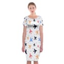 Sky birds - Airplanes Classic Short Sleeve Midi Dress View1