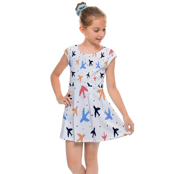 Sky birds - Airplanes Kids  Cap Sleeve Dress