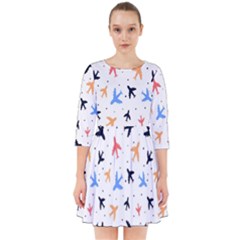 Sky Birds - Airplanes Smock Dress by ConteMonfrey