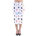 Sky birds - Airplanes Velvet Midi Pencil Skirt View1