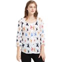 Sky birds - Airplanes Chiffon Quarter Sleeve Blouse View1