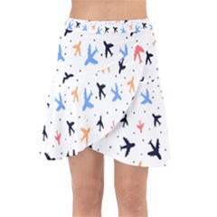 Sky birds - Airplanes Wrap Front Skirt