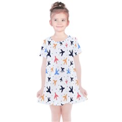 Sky birds - Airplanes Kids  Simple Cotton Dress