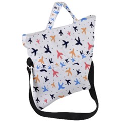 Sky birds - Airplanes Fold Over Handle Tote Bag