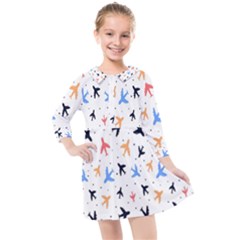 Sky birds - Airplanes Kids  Quarter Sleeve Shirt Dress