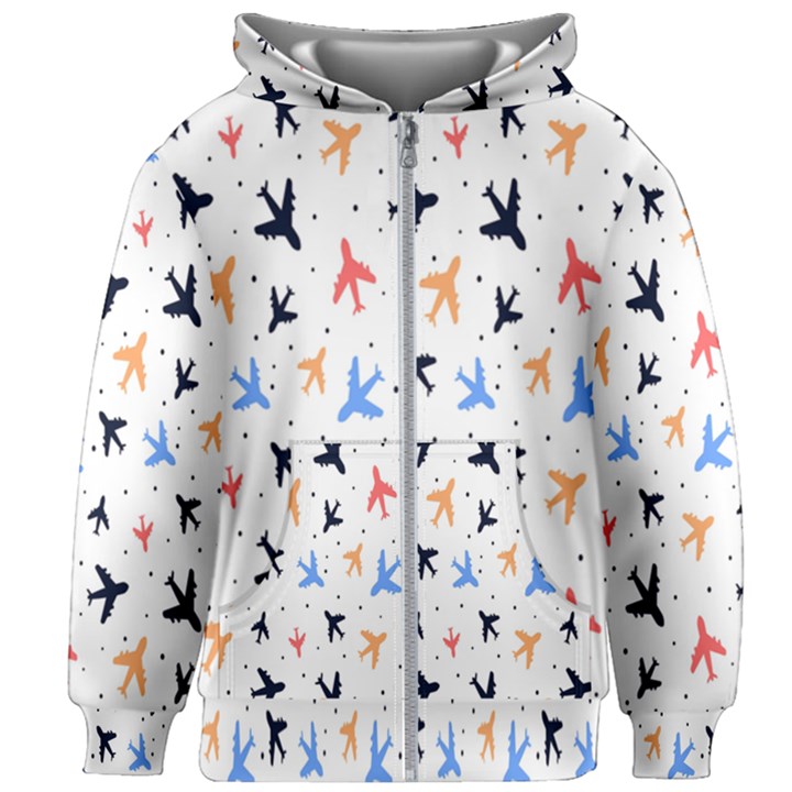 Sky birds - Airplanes Kids  Zipper Hoodie Without Drawstring