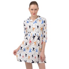 Sky birds - Airplanes Mini Skater Shirt Dress