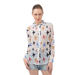 Sky birds - Airplanes Long Sleeve Chiffon Shirt