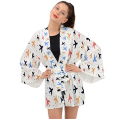 Sky birds - Airplanes Long Sleeve Kimono