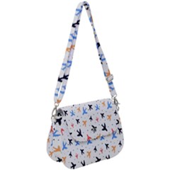 Sky Birds - Airplanes Saddle Handbag by ConteMonfrey