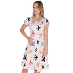 Sky birds - Airplanes Classic Short Sleeve Dress