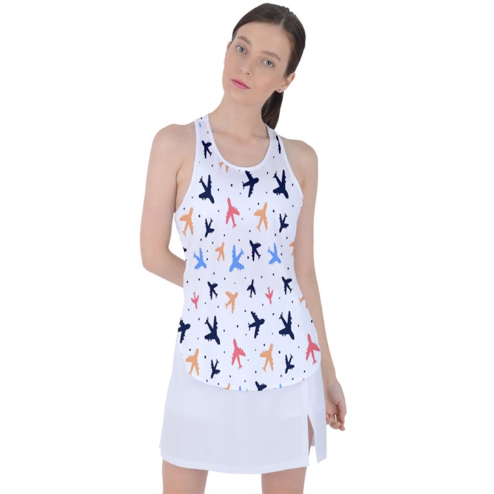 Sky birds - Airplanes Racer Back Mesh Tank Top