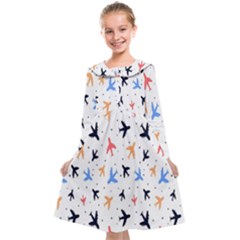 Sky birds - Airplanes Kids  Midi Sailor Dress