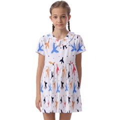 Sky birds - Airplanes Kids  Asymmetric Collar Dress