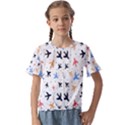 Sky birds - Airplanes Kids  Cuff Sleeve Scrunch Bottom Tee View1