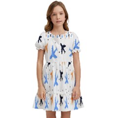 Sky birds - Airplanes Kids  Puff Sleeved Dress