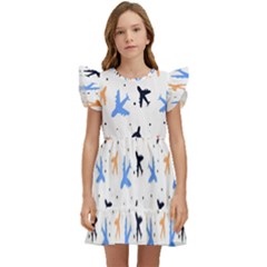 Sky birds - Airplanes Kids  Winged Sleeve Dress