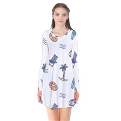 Summer Elements Long Sleeve V-neck Flare Dress by ConteMonfrey