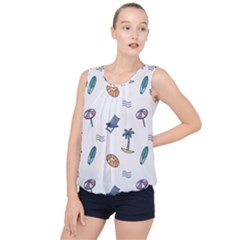 Summer Elements Bubble Hem Chiffon Tank Top by ConteMonfrey