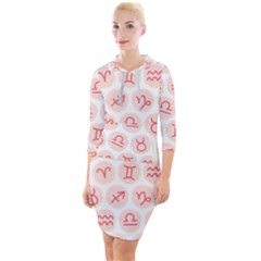 All Zodiac Signs Quarter Sleeve Hood Bodycon Dress by ConteMonfrey