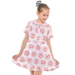 All Zodiac Signs Kids  Short Sleeve Shirt Dress by ConteMonfrey