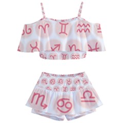 All Zodiac Signs Kids  Off Shoulder Skirt Bikini by ConteMonfrey