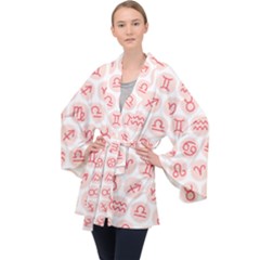 All Zodiac Signs Long Sleeve Velvet Kimono  by ConteMonfrey