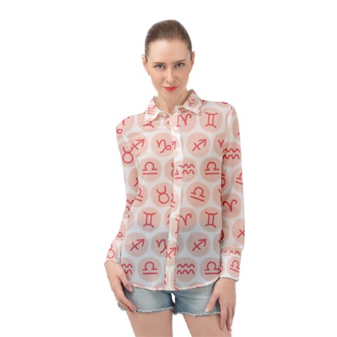 All Zodiac Signs Long Sleeve Chiffon Shirt by ConteMonfrey