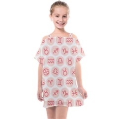 All Zodiac Signs Kids  One Piece Chiffon Dress by ConteMonfrey