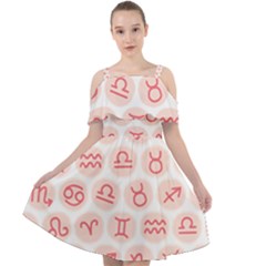 All Zodiac Signs Cut Out Shoulders Chiffon Dress by ConteMonfrey