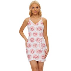 All Zodiac Signs Wrap Tie Front Dress by ConteMonfrey