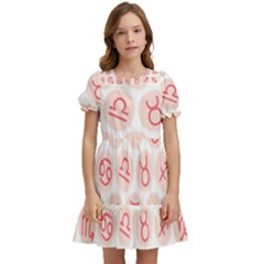 All Zodiac Signs Kids  Puff Sleeved Dress by ConteMonfrey