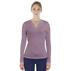 Terracotta Knit V-neck Long Sleeve Top by ConteMonfrey