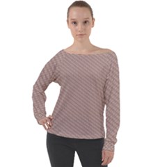 Terracotta Knit Off Shoulder Long Sleeve Velour Top by ConteMonfrey